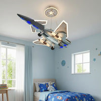 LED детско осветително тяло Kids Air Patrol – Космическо синьо, еквивалент 1200W с дистанционно