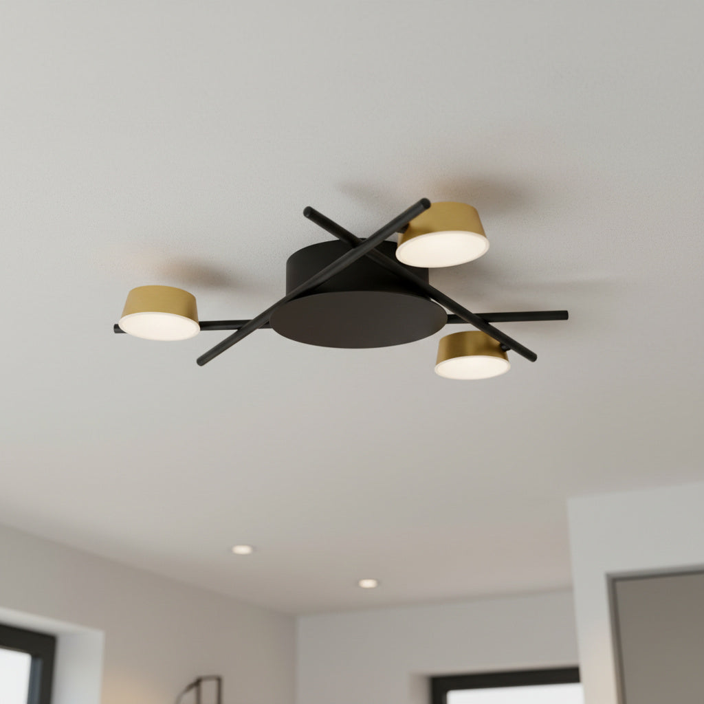 LED осветително тяло Kira Gold & Black – Топла светлина, еквивалент 100W
