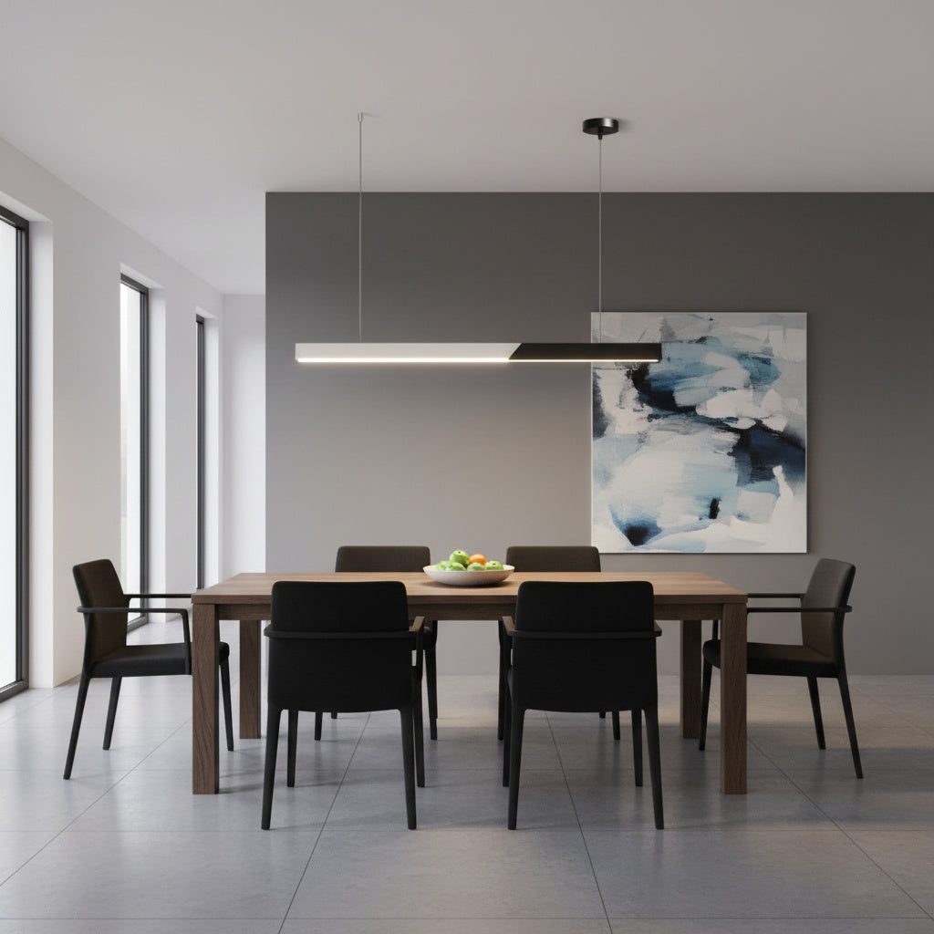 LED висящо осветително тяло MEBO Black & White – еквивалент 400W с дистанционно управление