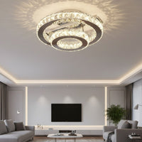 LED осветително тяло CROWN Round Chrome Cristal Еквивалент 350W Дистанционно управление