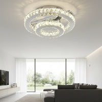 LED осветително тяло CROWN Round Chrome Cristal Еквивалент 350W Дистанционно управление