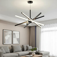 LED висящо осветително тяло Geometric Black LINES – еквивалент 400W с дистанционно