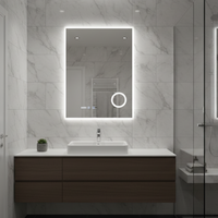 LED огледало VIONNA 60x80CM функция против замъгляване, часовник, тъч, лупа, 3 вида светлина