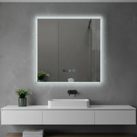 LED огледало VIONNA 60x60CM функция против замъгляване, часовник, touch, 3 вида светлина