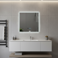 LED огледало VIONNA 60x60CM функция против замъгляване, часовник, touch, 3 вида светлина