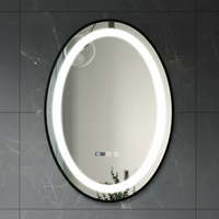 LED огледало FIGRO 50x70CM Функция против замъгляване, Часовник, Touch, 3 вида светлина