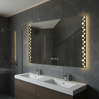 LED огледало VIONNA 80x60CM 3 вида светлина, функция против замъгляване, часовник, touch