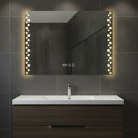 LED огледало VIONNA 80x60CM 3 вида светлина, функция против замъгляване, часовник, touch
