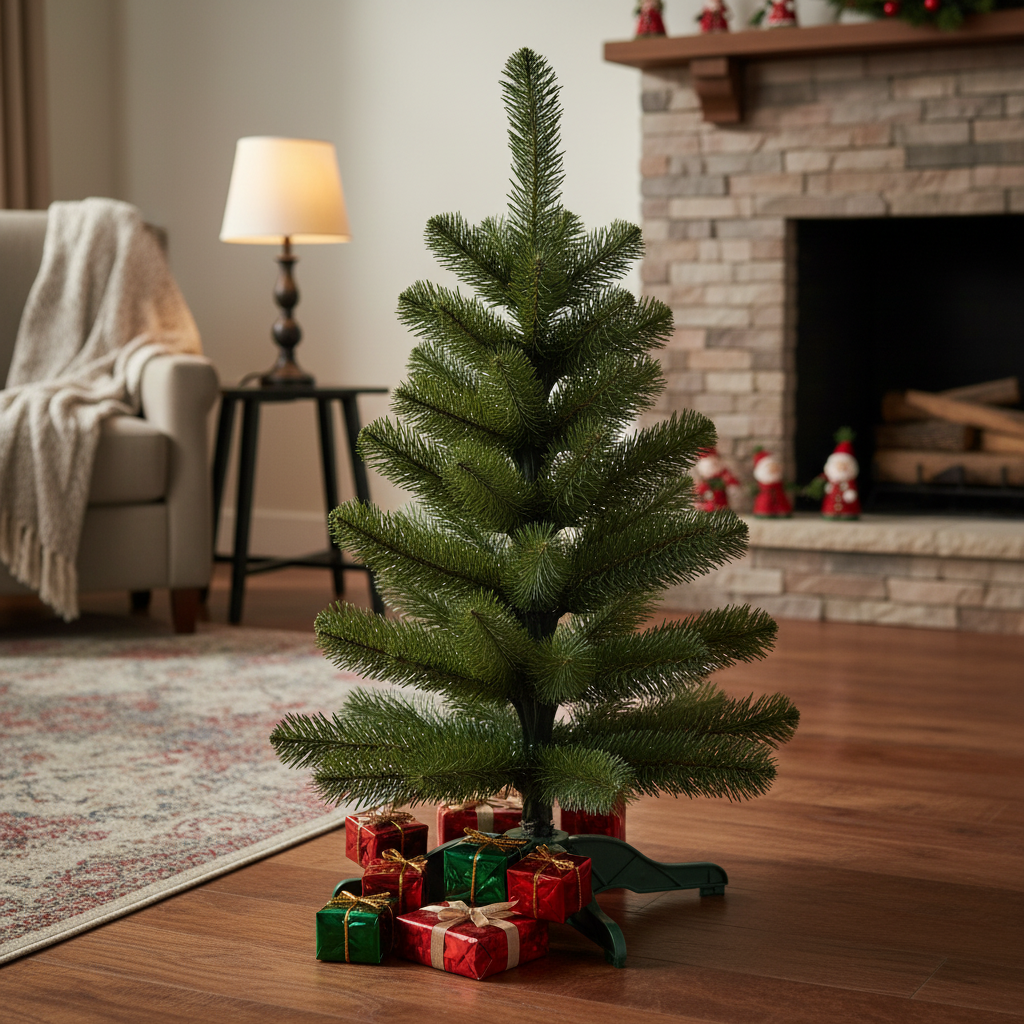 Изкуствена 3D коледна елха Mini Alpin зелена H60xD36CM