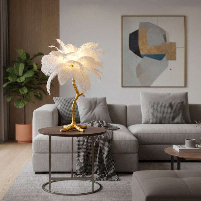 Нощна лампа Luxury Peacock Gold & White 3xG9