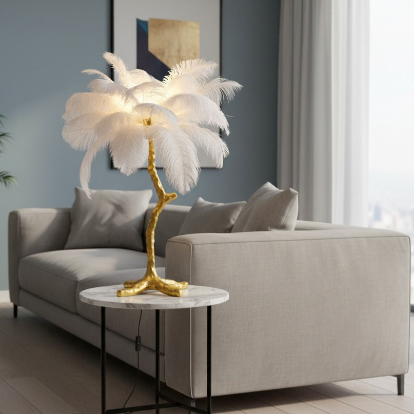 Нощна лампа Luxury Peacock Gold & White 3xG9