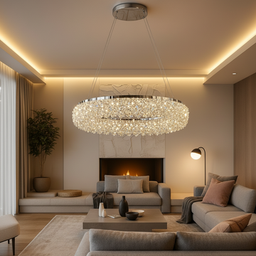 Осветително тяло LED висящо Chrome Crystal Sponge 1 кръгъл сегмент