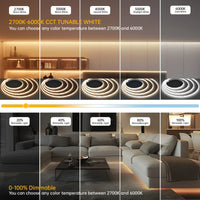 KIT Banda LED 24V CCT 5 metri cu 3 Tipuri de Lumina si Telecomanda 3 FUNCTII / IP21-INTERIOR / 5 METRI LED Strips