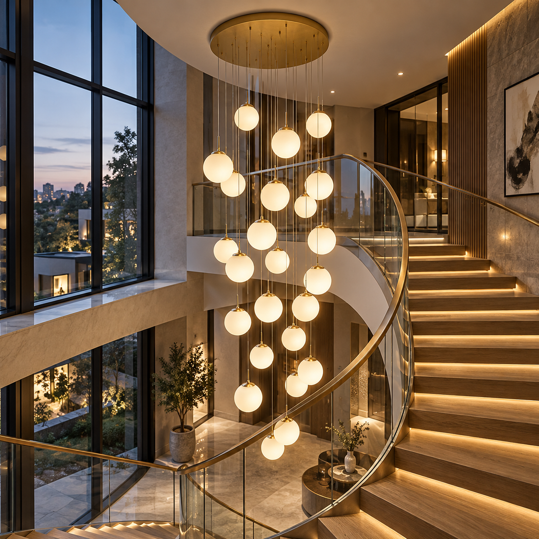 Осветително тяло Абажур Мат GOLD LUXURY STAIRCASE Gigant
