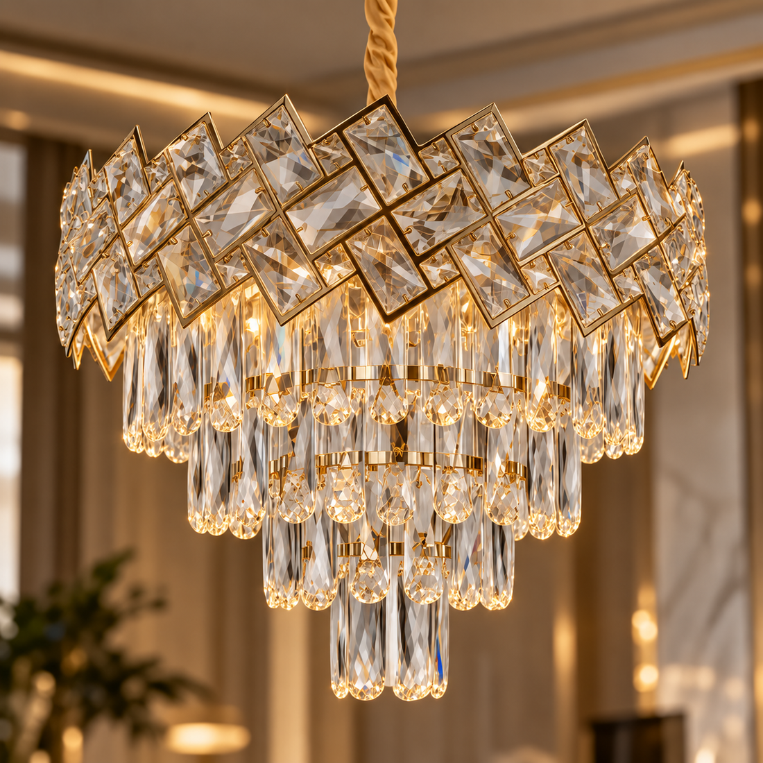Полилей от кристал MALLI Gold ⌀40CM