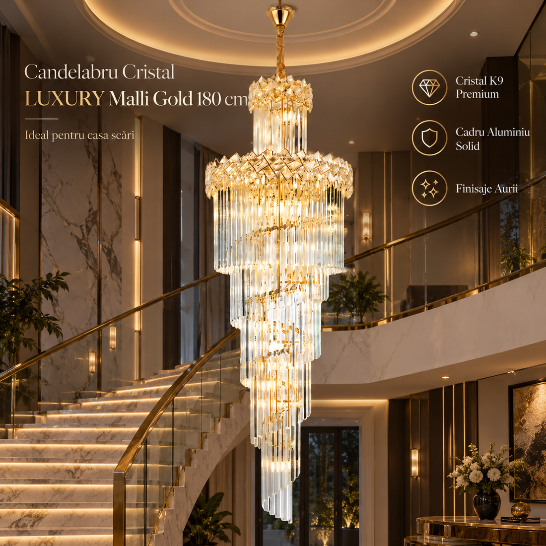 Полилей кристал LUXURY Malli 180cm
