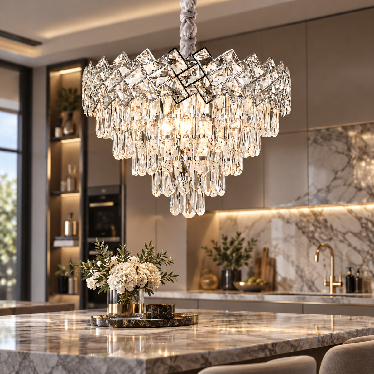 Полилей от кристал Malli Silver 50cm