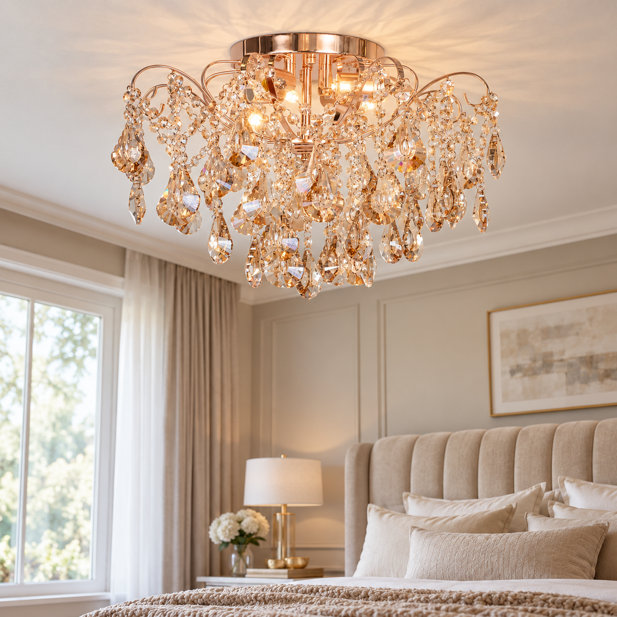 Полилей от кристал MONACO Gold ⌀50cm