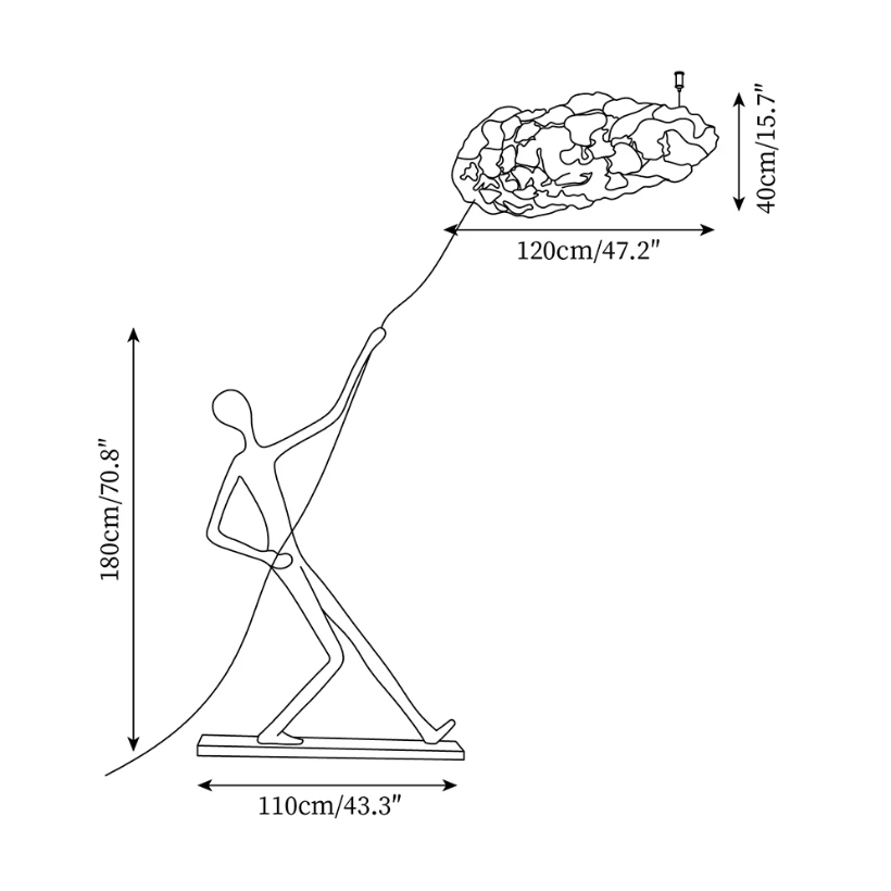 Lampadar Sculptural decorativ Cloud Rider 180CM