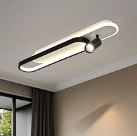 LED аплик със спотове 60 cm Бял + Черен – еквивалент 200W