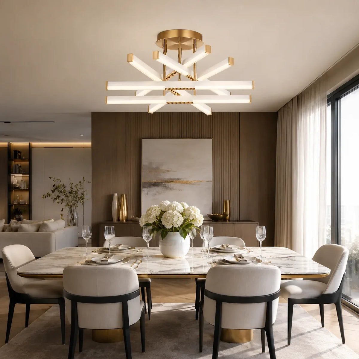 LED осветително тяло FERGA LINES Gold Еквивалент 700W с дистанционно