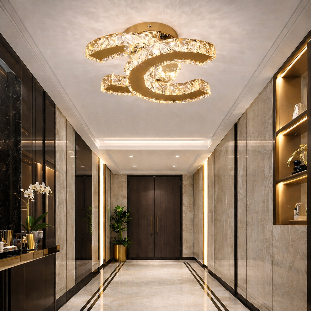 LED осветително тяло 32W CRISTAL Double C Gold