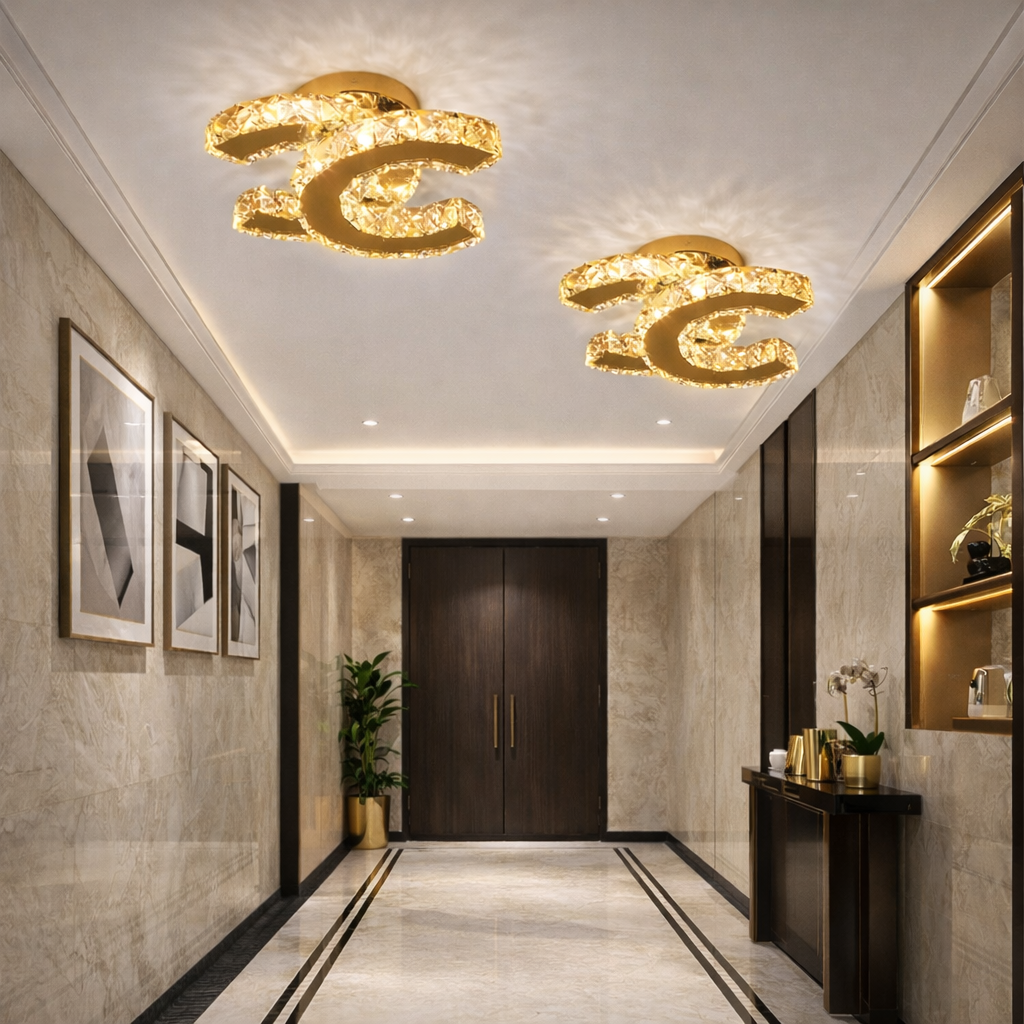 LED осветително тяло 32W CRISTAL Double C Gold