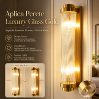 Аплик за стена Luxury Glass Gold, регулируем