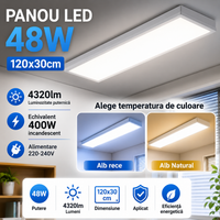 LED панел 48W 120x30cm Бял за повърхностен монтаж