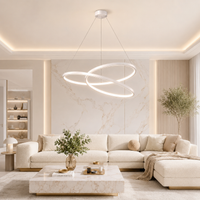 Бяла висяща LED осветително тяло 120W Lumea с дистанционно, еквивалент 600W