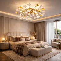 Осветително тяло LUXURY VALERY Golden 50CM с флорални елементи