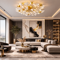 Осветително тяло LUXURY VALERY Golden 60CM – Декоративен флорален дизайн