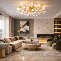 Осветително тяло LUXURY VALERY Golden 60CM – Декоративен флорален дизайн
