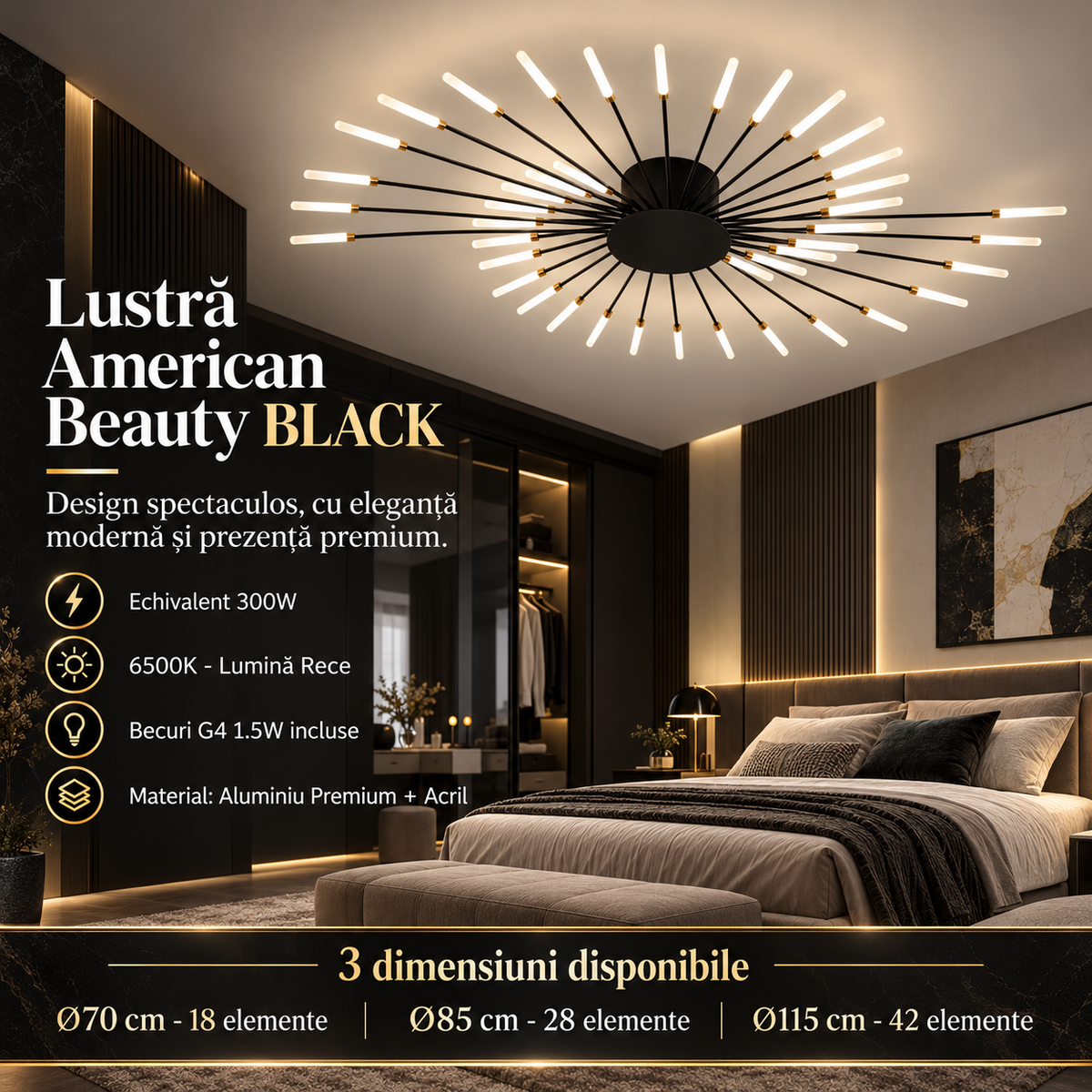 Осветително тяло American Beauty BLACK