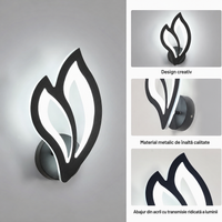 LED аплик 22W за стена ANEMONE Black