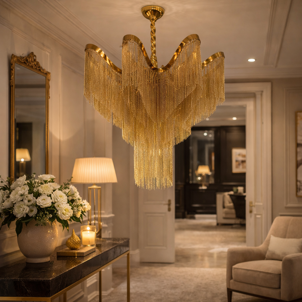 Полилей Waterfall Chains Deluxe златен