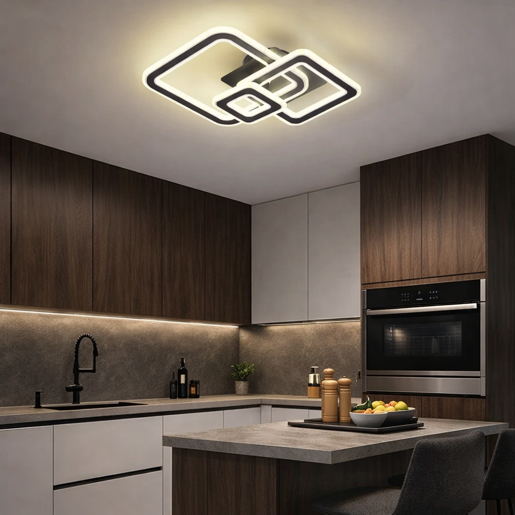 LED осветително тяло 130W SQUARES BLACK Еквивалент 300W