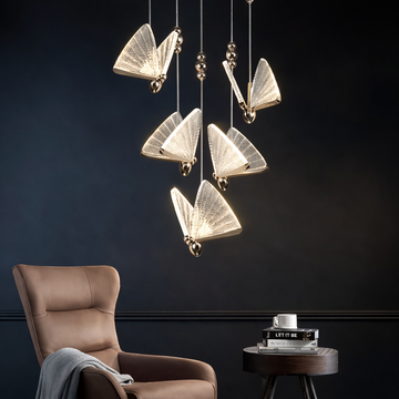 LED осветително тяло Luxury 5 Silver Butterflies