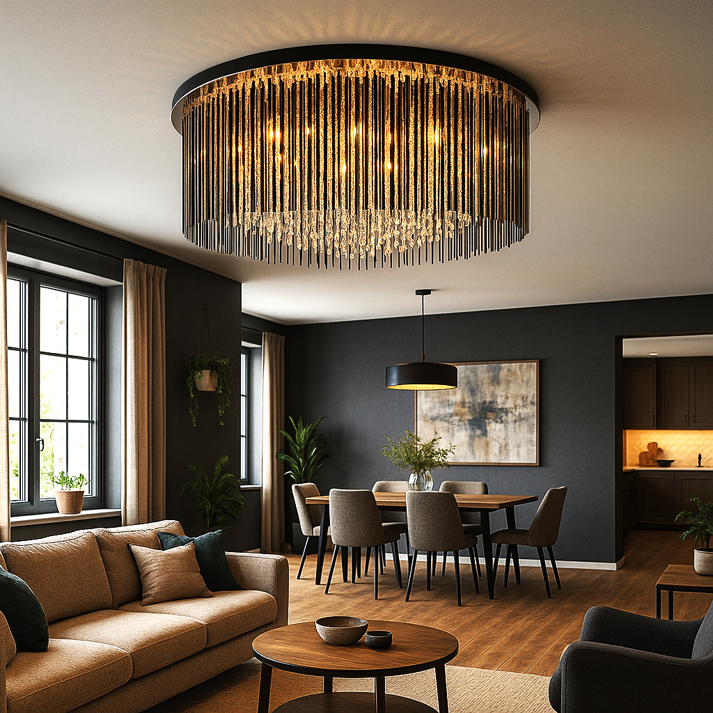 Полилей аплик от кристал Luxury Black Beauty