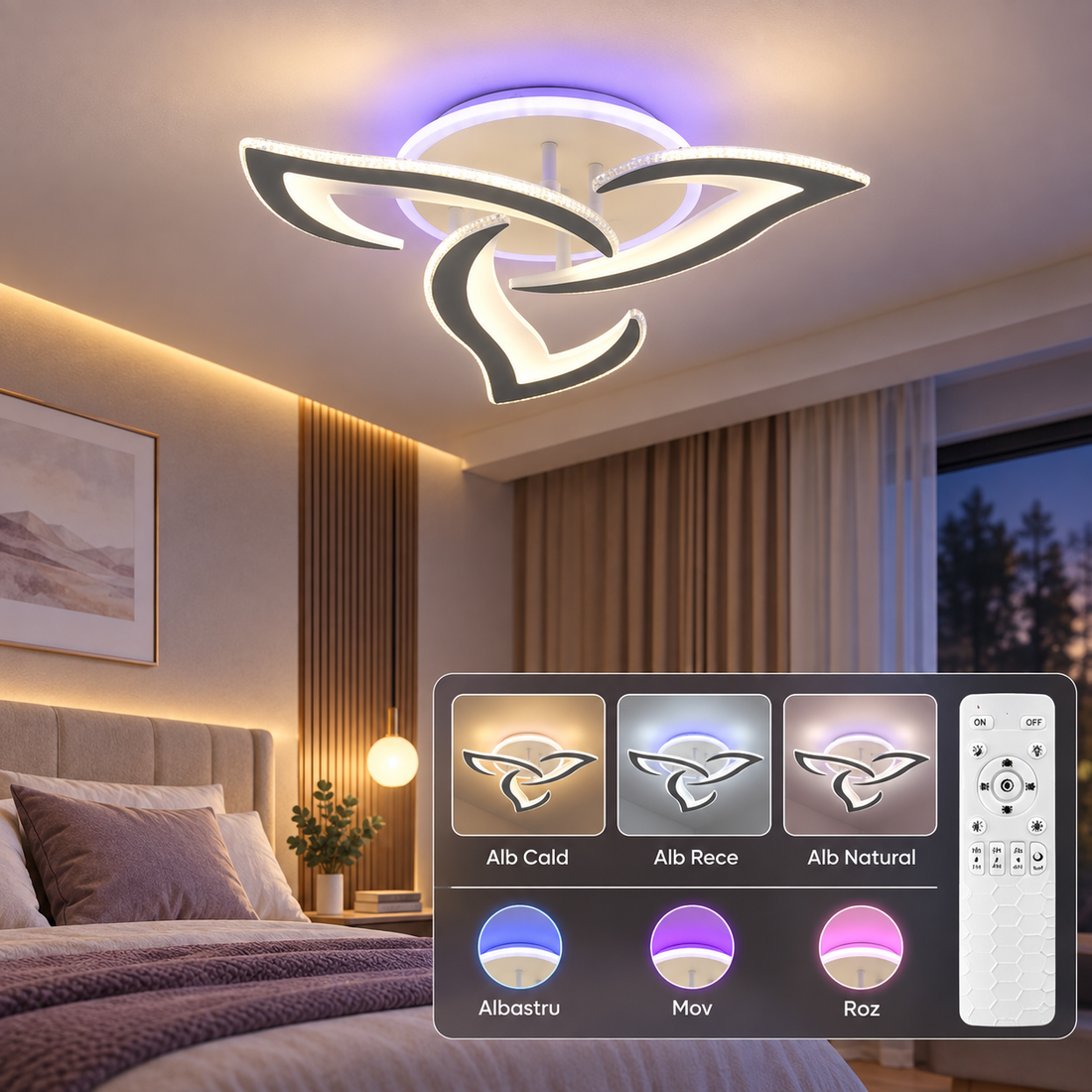 LED осветително тяло Mini Narcisse RGB Еквивалент 300W с дистанционно