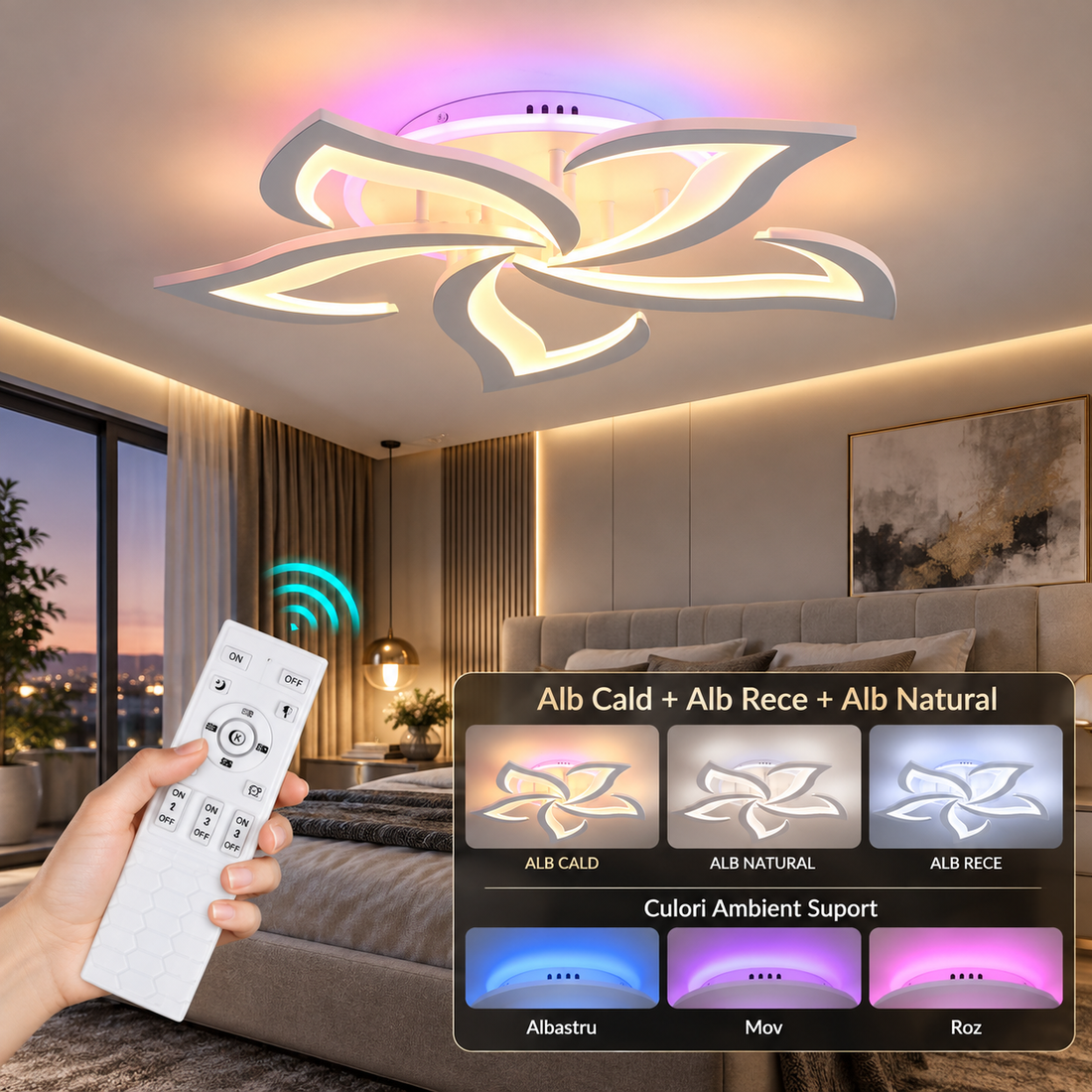 LED осветително тяло Narcisse RGB еквивалент 600W с дистанционно
