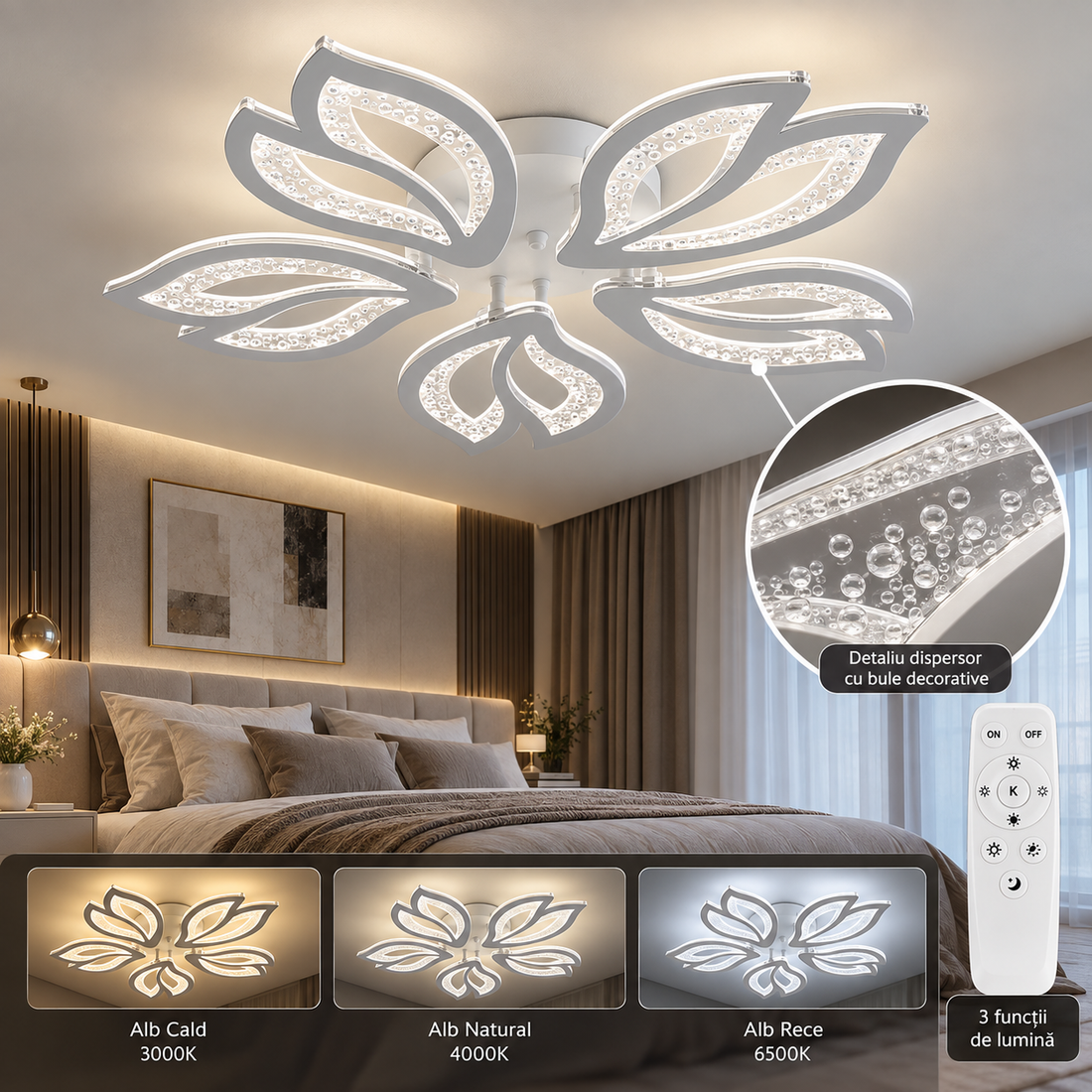 LED осветително тяло Anemone Bubbles Еквивалент 500W с дистанционно
