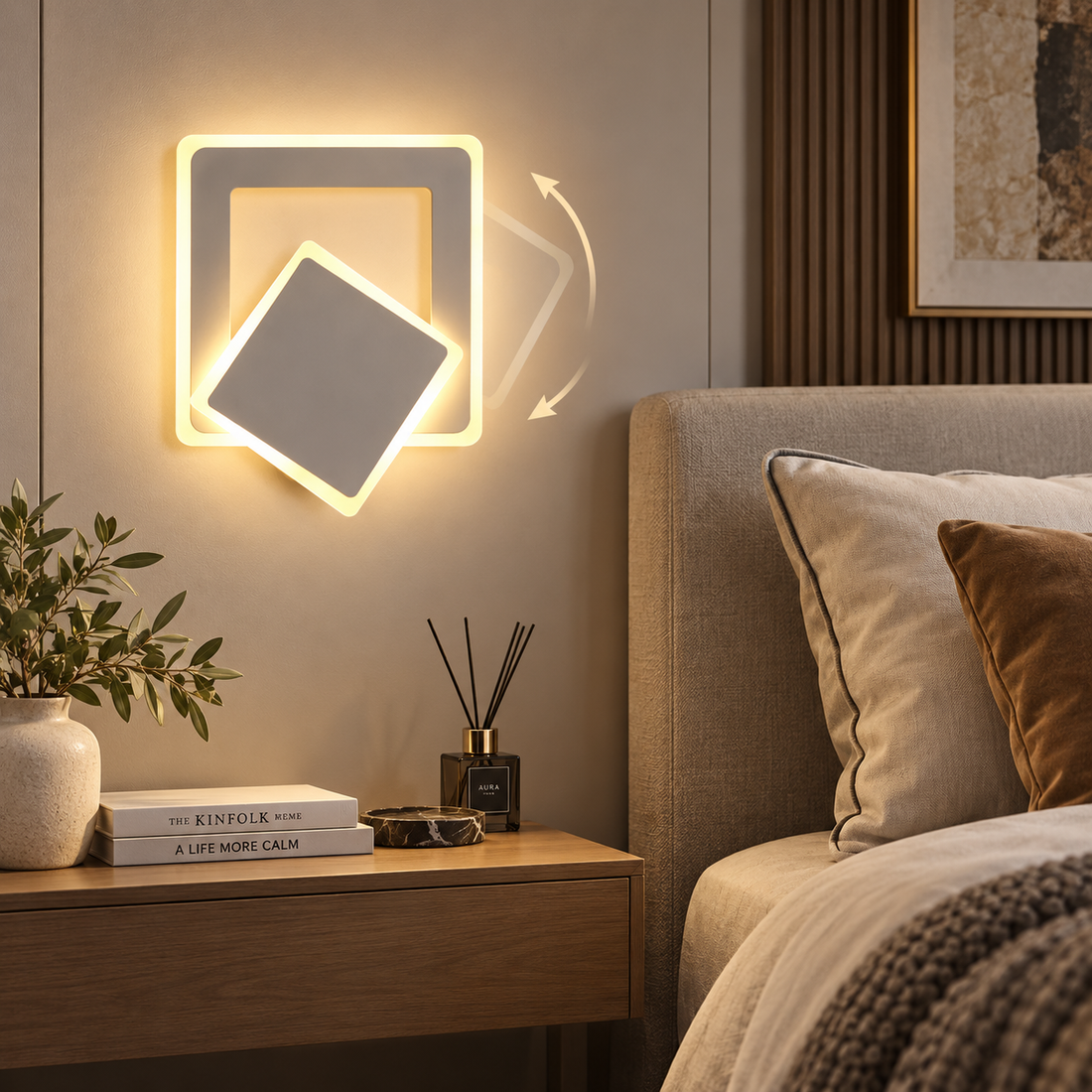 LED аплик Square, регулируем, бял, еквивалент 150W