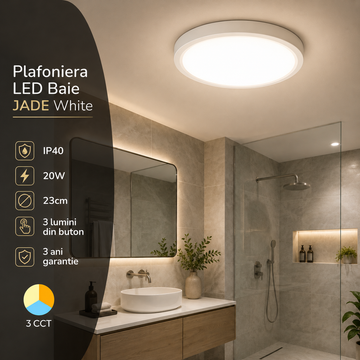 LED плафон за баня Zetta 20W 23cm IP40 3 вида светлина White еквивалент 160W