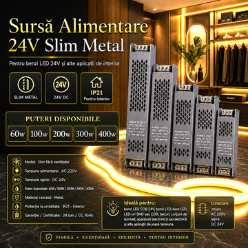 Захранващ блок 24V Slim метален
