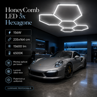 HoneyComb LED 5 светещи шестоъгълника 192W 235 X 164 CM