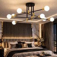Осветително тяло Minimalist Design 8xE27 черно+златно 6038/8