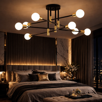 Осветително тяло Minimalist Design 8xE27 черно+златно 6038/8