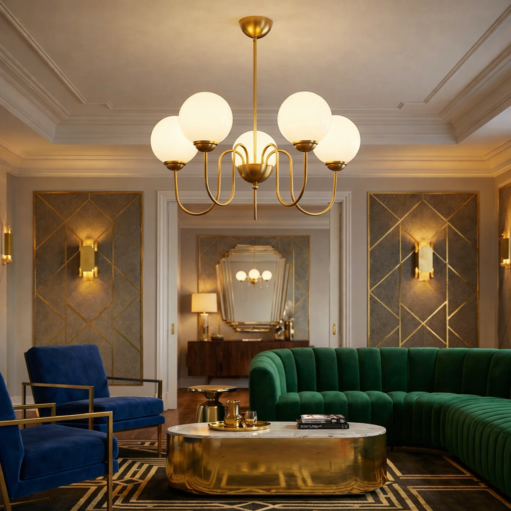 Осветително тяло Абажур MAT GOLD 5XE27 Classique Taste DX2411-5
