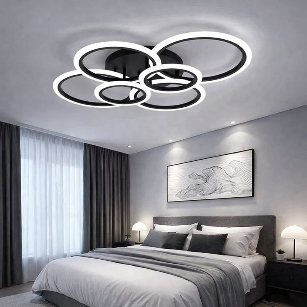 LED осветително тяло 4+2 CIRCLE MAXI Black Еквивалент 600W Дистанционно управление